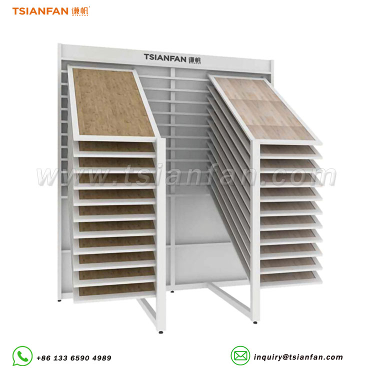 china factory custom wooden tile sample display rack-wx904
