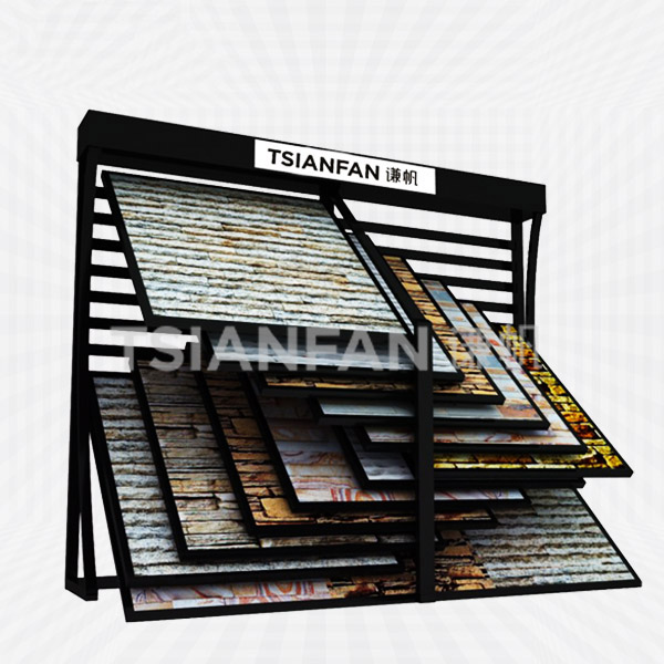 cultural stone sample exhibition sales display rack,reclining style-sw2005