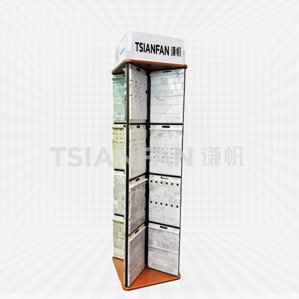 4-page mosaic board rotating display stand,custom showroom products-mm2042