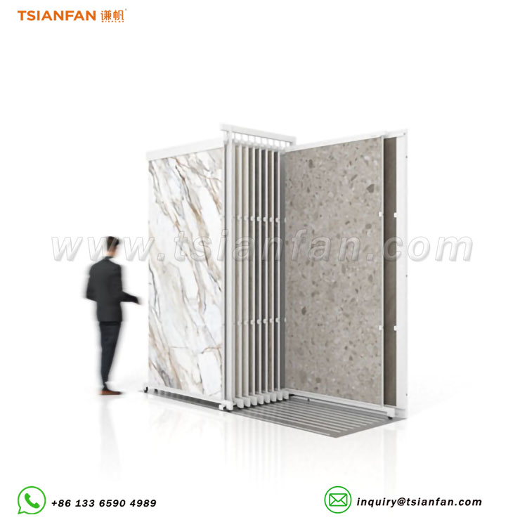 hot selling large slab ceramic tile sliding display stand - Image 2