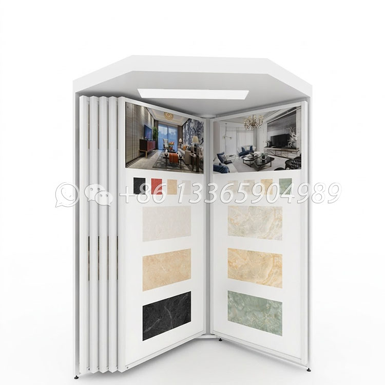 fashionable tile floor type large 7 page simple flip display rack cf2039