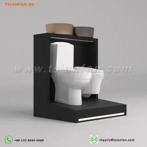 Toilet bathroom display booth ceramic tile layout metal display-VM021