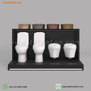 Toilet sample bathroom display stand combination bathroom display stand