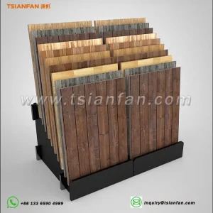 Floor standing wooden displays waterfall flooring display racks for sale