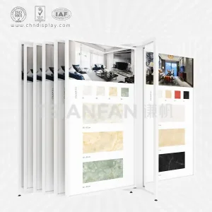 hot sale tile type large-sized double iron frame simple flip-type display rack cf2061