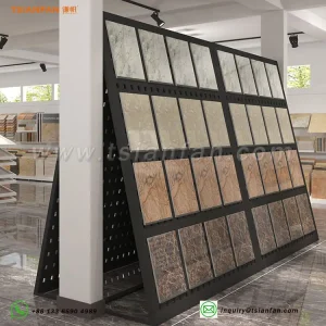 Wooden Floor Stand LED Light Waterfall Stand Floor Standing Display Stand-E050