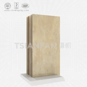 hot sale floor mdf material 10 rows of small tiles simple display stand e2038