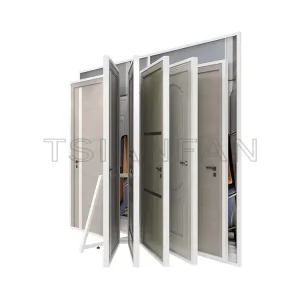 Showroom Customize door page turning display rack wood door display frame KK007