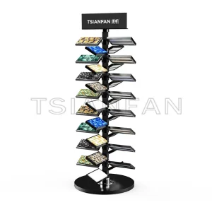 top customization showroom mosaic rotating display rack floor stand-ML985
