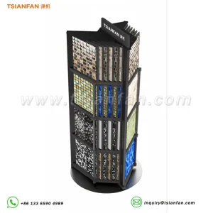 Custom floor-to-ceiling metal mosaic display rack-ML986
