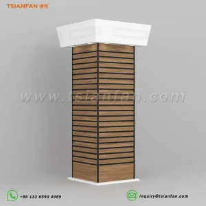 walnut floor display rack wood plank display shelves-ML014