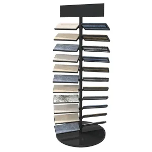 black rotating granite stone display rack flooring manufacturer tile sample display-SRL010