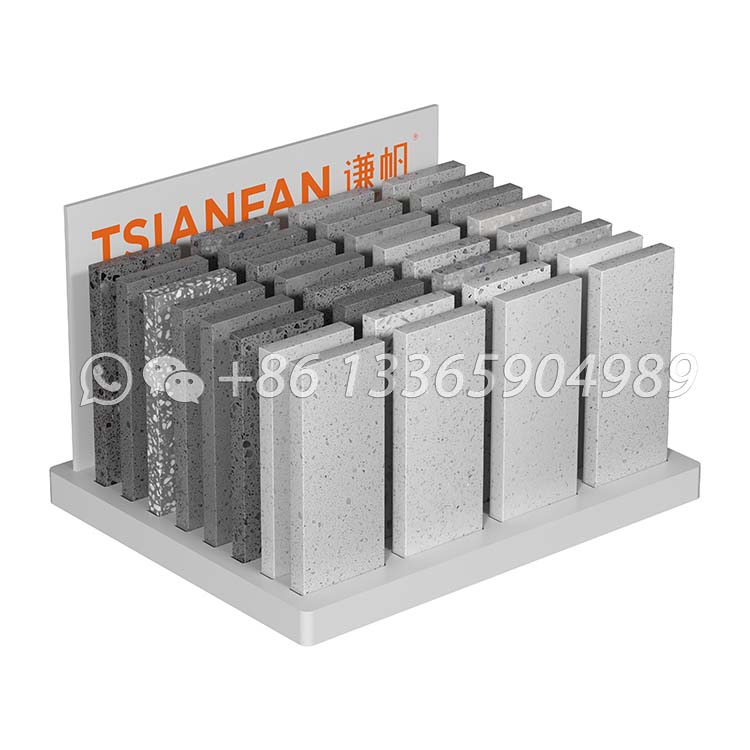small stone wooden countertop display rack high-capacity display stand-SRT003-1