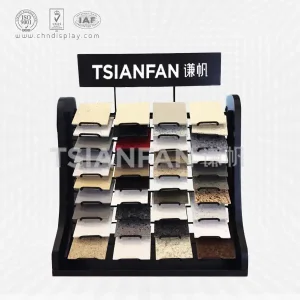 Artificial quartzite stone chip samples displays Table top rack-SRT083