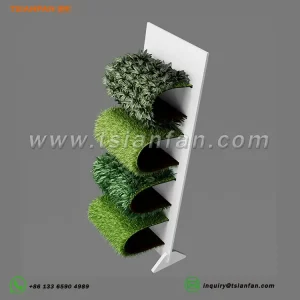White outdoor rack artificial turf sample custom display rack-SZP003