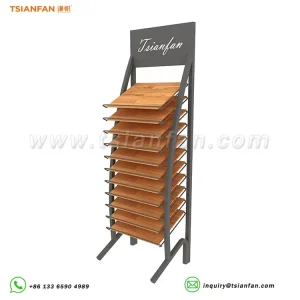 Customized Design Standing Wood Floor Metal Display Rack-WE008