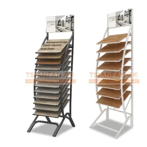 2024 custom laminate wood flooring tile metal vertical display stand