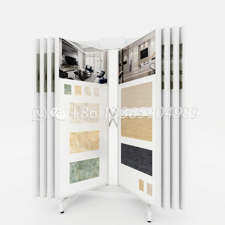 hot manufacture ceramic tile 8 pages page turning display rack cf2041