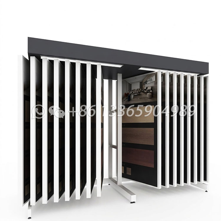hot sale ceramic tile double row large scale printable logo page display rack cf2045