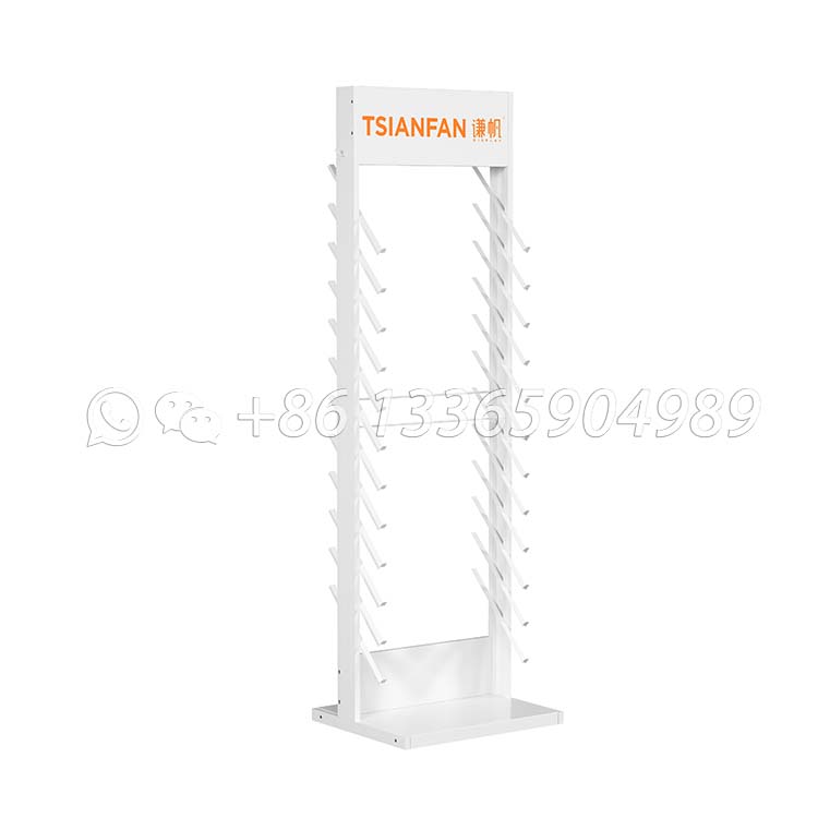 vertical wooden floor display stand simple display rack-WE007