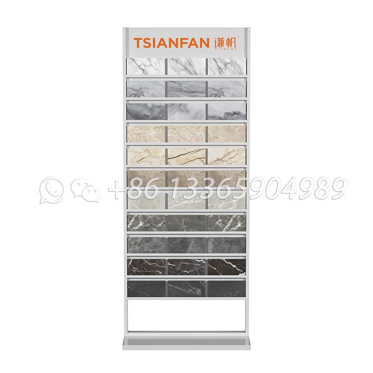 Exhibition hall quartz granite tile sample natural stone high quality Metal display flooring stand cd107 - Image 4