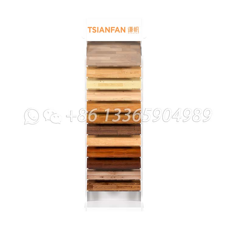 vertical wooden floor display stand simple display rack-WE007 - Image 4