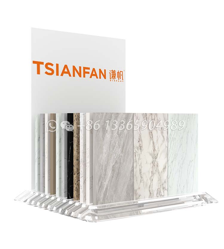 Heavy-duty acrylic countertop rack for marble samples-SRT941
