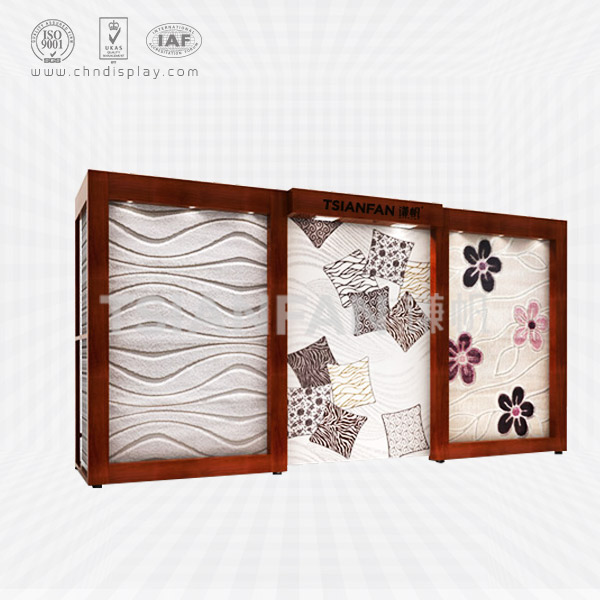 customized wood carpet storage display rack,pull-out displays-ct2009