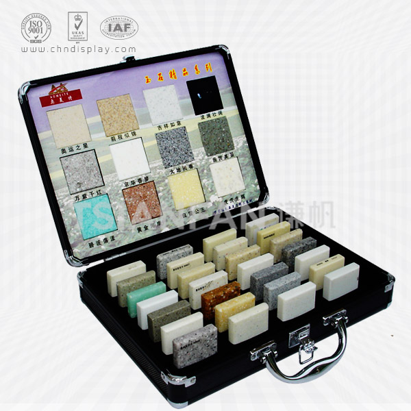 canadian quartz stone sample color card aluminum suitcase-px2041