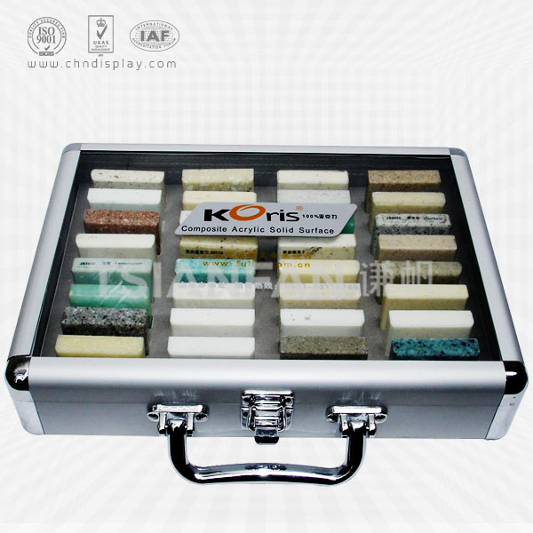 stone aluminum suitcase,composite acrylic solid surface Latch On The Flap-px2037