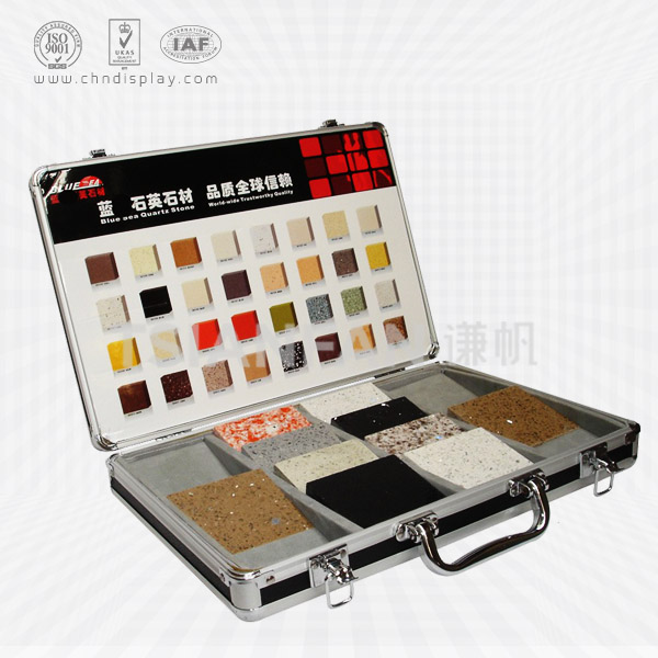 quartz stone sample color card aluminum suitcase Latch On The Flap-px2031