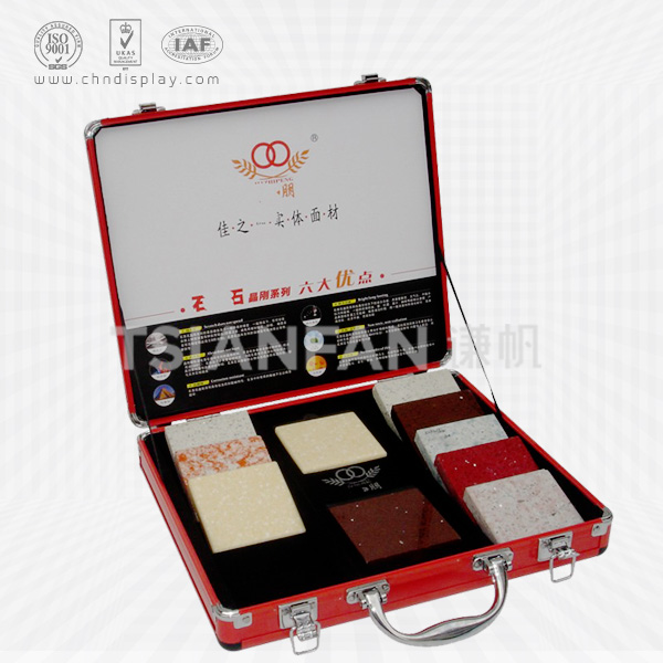 quartz stone sample storage red suitcase-px2027