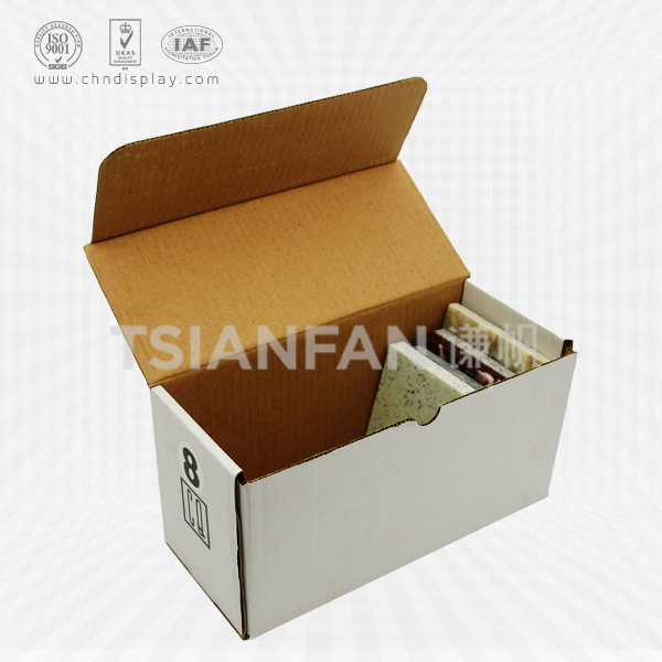 corrugated paper quartz stone sample display box,photo sample-pb2004