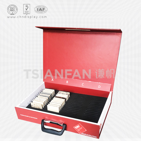red paper marble sample suitcase, can be customized-pb2051