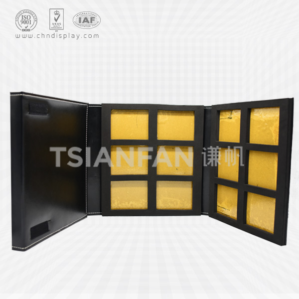 4 pages pu leather quartz stone sample book-py2021