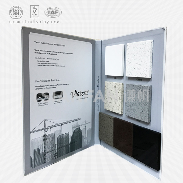 2 pages quartz stone paper sample binder-pp-eva-2052