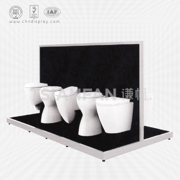 fashion toilet display stand/wood toilet stand/toilet shop stand-vm2005