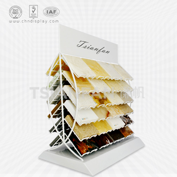 double-sided quartz stone mesa display rack