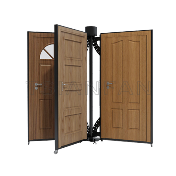 wood door sample display stand,rotating style