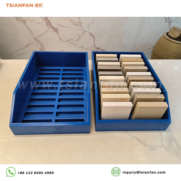 MDF blue countertop display stand engineered stone display stand quartz stone stand-SRT021