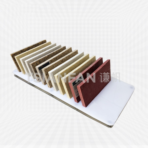 acrylic quartz stone display rack_ placed on the table-srt041