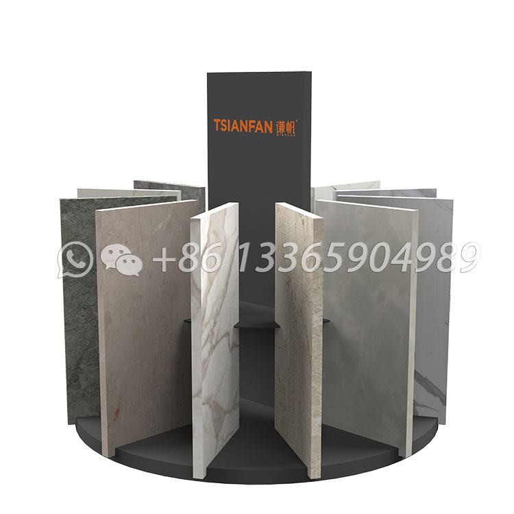 Rotatable Quartz Display Stand Stone Countertop Display Rack-SRT2011