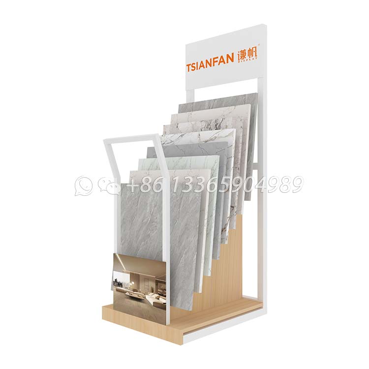 Simple black iron tile display stand for showroom use-SRL955