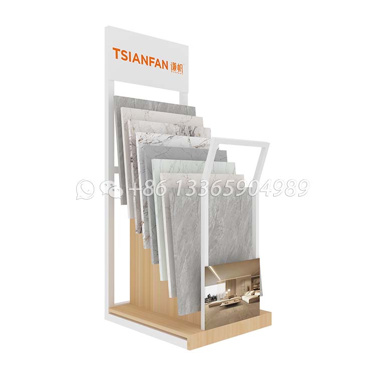 Simple black iron tile display stand for showroom use-SRL955 - Image 4