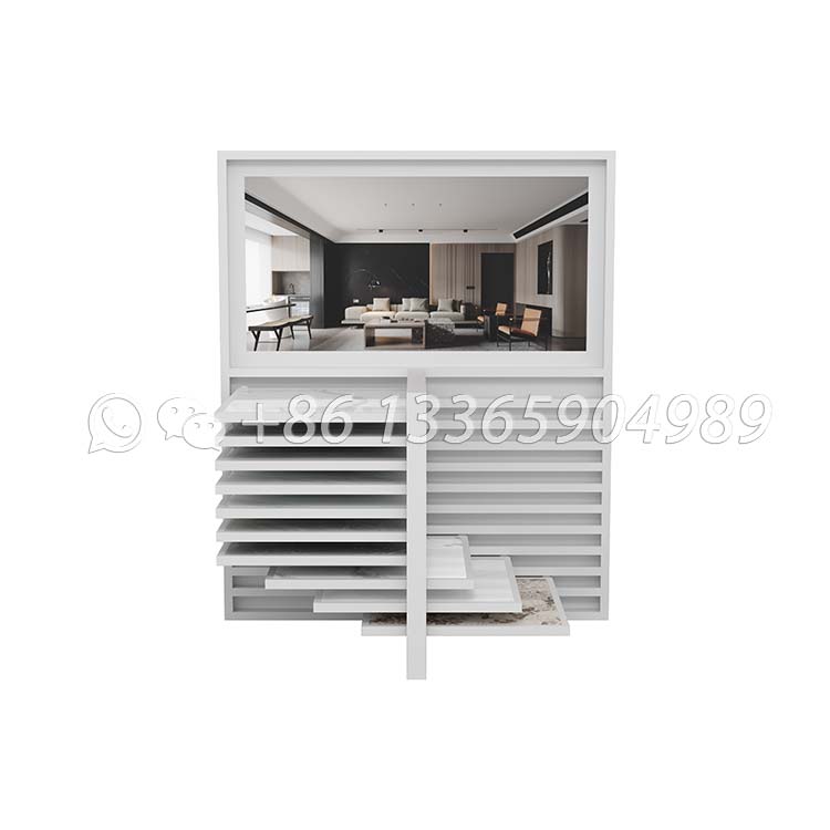 Pull-out stone display rack with advertising space cx2019