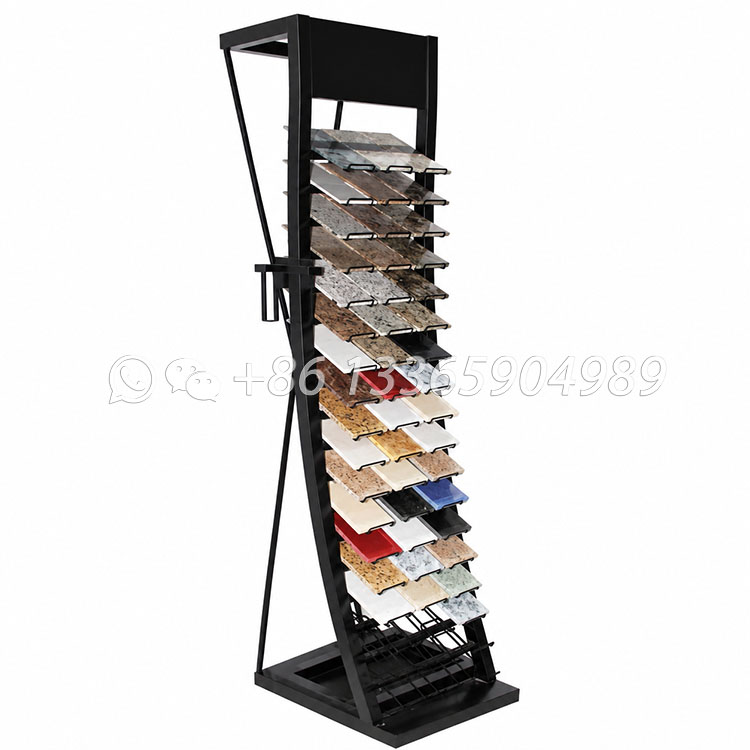 arc type metal quartz stone display rack-srl041