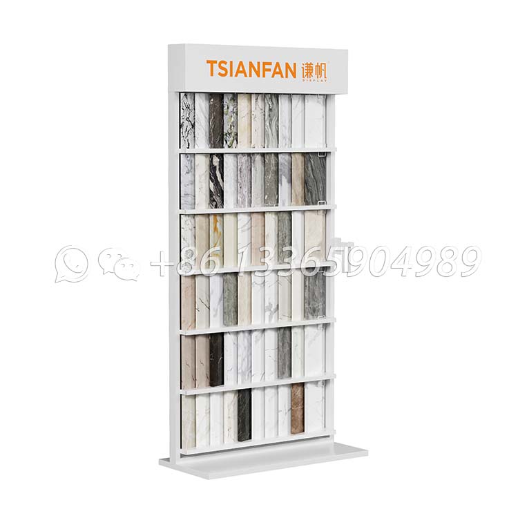 high-capacity porcelain tile display stand white display rack-SRL133