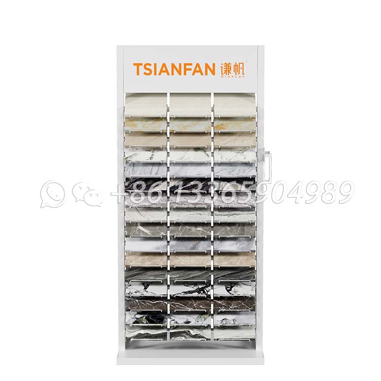 Triangular stable quartz stone display stand durable display rack for showroom-SRL132 - Image 4
