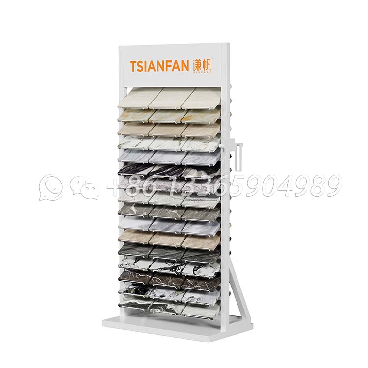 Triangular stable quartz stone display stand durable display rack for showroom-SRL132 - Image 3