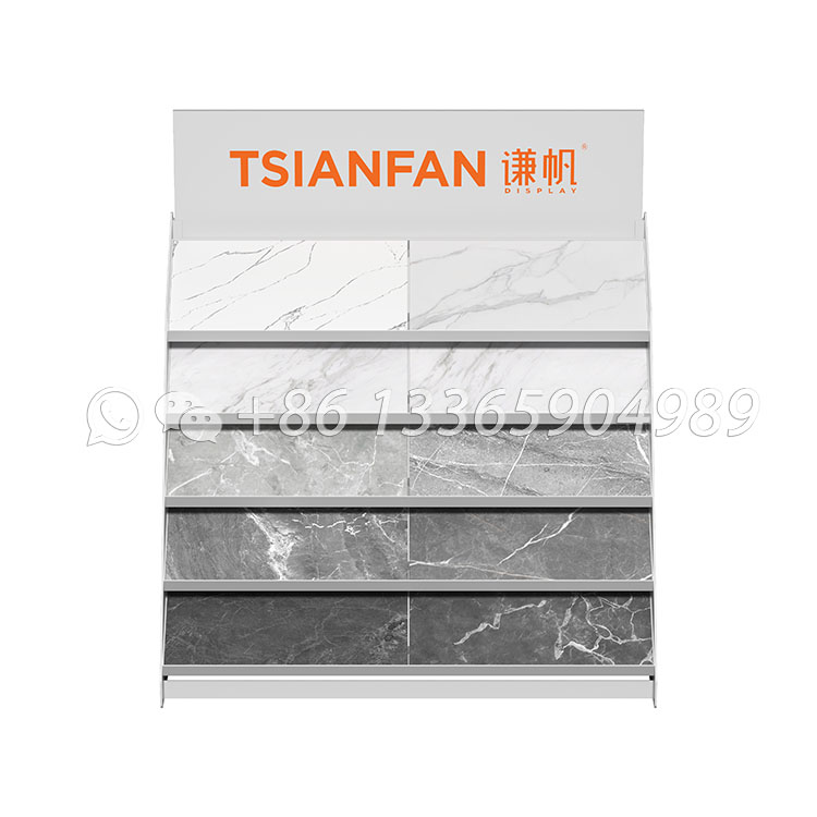 sleek floor stands for showcasing granite panel rack-SRT905 - Image 6